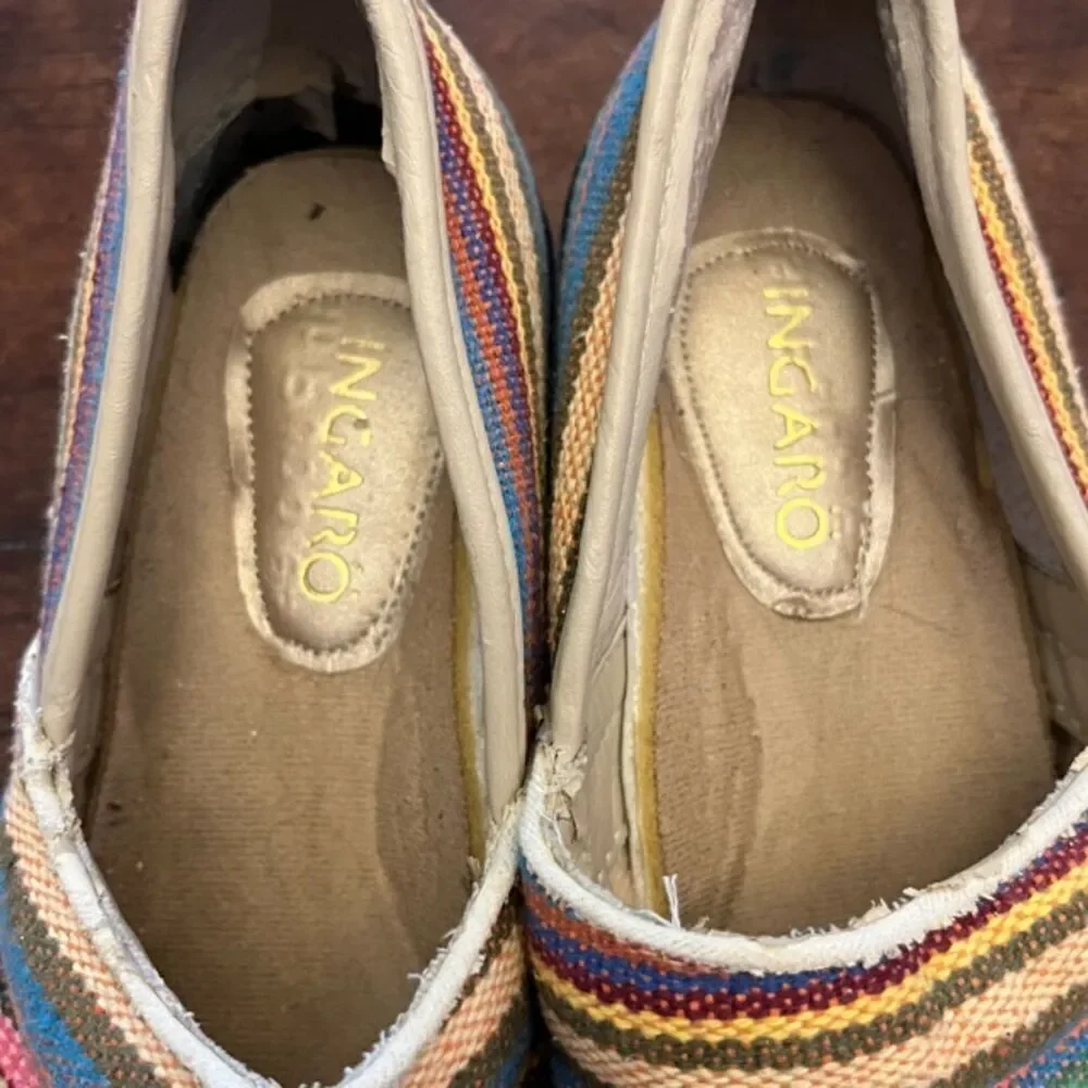 Ingaro Women's Brandy Canvas Clog Slip On Multi Color Stripe Size‎ 6.5